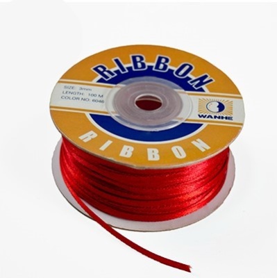 картинка Лента цветная КРАСНАЯ 3 мм,100 м 59519 от Торговой Компании "Зима"