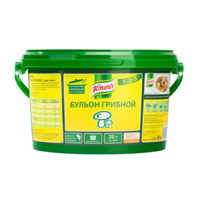 картинка БУЛЬОН грибной KNORR сухая смесь (ведро 2 кг) 158100424 от Торговой Компании "Зима"