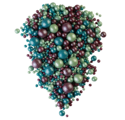 картинка ДРАЖЕ ЗЕРНОВОЕ взорванные зерна риса в цветной глазури ЖЕМЧУГ тем.бирюз,изумруд,сирен(уп1,5 кг)# 123 от Торговой Компании "Зима"