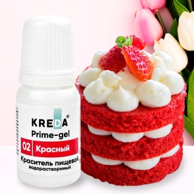 Краситель Prime-gel 02 КРАСНЫЙ , колорант водорастворимый KREDA 10 мл  (1 шт)  от Торговой Компании "Зима" картинка Краситель Prime-gel 02 КРАСНЫЙ , колорант водорастворимый KREDA 10 мл  (1 шт)  от Торговой Компании "Зима"