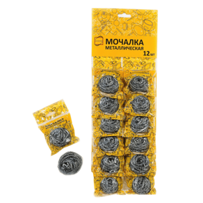 картинка Губка металлическая 12 шт на блистере КонтинентПак от Торговой Компании "Зима"