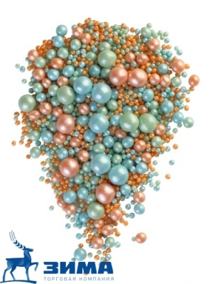 картинка ДРАЖЕ ЗЕРНОВОЕ взорванные зерна риса в цветной глазури ЖЕМЧУГ бирюза,персик,изумруд (уп 1,5 кг)# 241 от Торговой Компании "Зима"