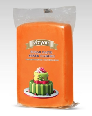 картинка Мастика Сахарное тесто оранжевая "Визьен"  1 кг от Торговой Компании "Зима"