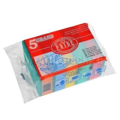 картинка Губка "Гранд"  с чистящим слоем 100х80х30 (5шт/30уп) Прайд от Торговой Компании "Зима"