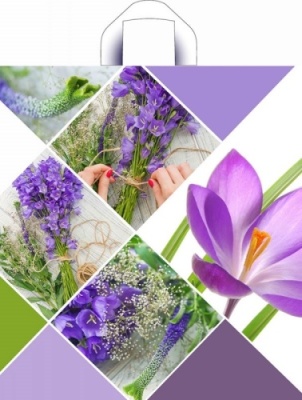 картинка Пакет петл.ручка 40х43,5-35 мкм "Лавандовый коллаж" ТИКО (50/500) от Торговой Компании "Зима"