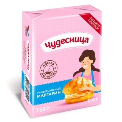 картинка Маргарин Чудесница 55% масляная пачка фольга 150 гр (коробка 24 шт)34060103 от Торговой Компании "Зима"