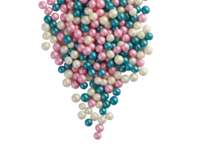 картинка ДРАЖЕ ЗЕРНОВОЕ взорванные зерна риса в цветной глазури ЖЕМЧУГ розов,сереб,тем.бирюз. (уп1,5 кг)# 173 от Торговой Компании "Зима"