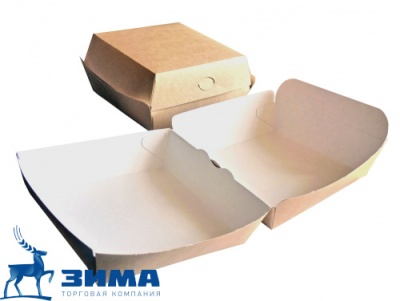картинка Коробка для ГАМБУРГЕРА  крафт 120х120х70 (200 шт) от Торговой Компании "Зима"