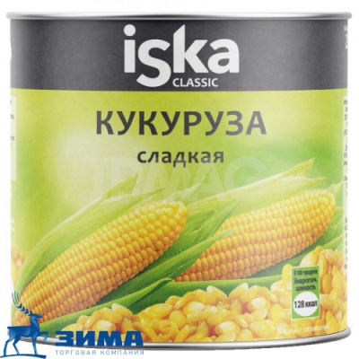 картинка Кукуруза 425 мл ISKA ж/б (упаковка 12 шт) от Торговой Компании "Зима"
