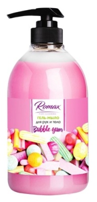 картинка Гель-мыло для рук и тела RoMaX Babble GUM 1л (8 шт) от Торговой Компании "Зима"