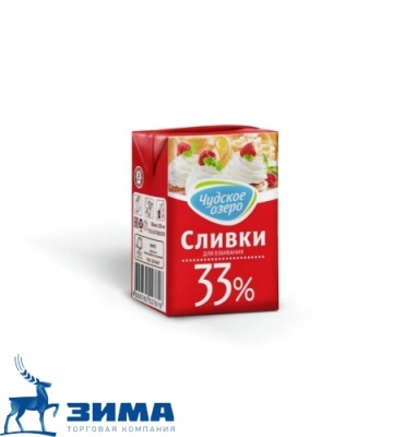 картинка Сливки ультрапастеризованные "Чудское озеро" мдж 33%, 0,2 л ЧЗ от Торговой Компании "Зима"