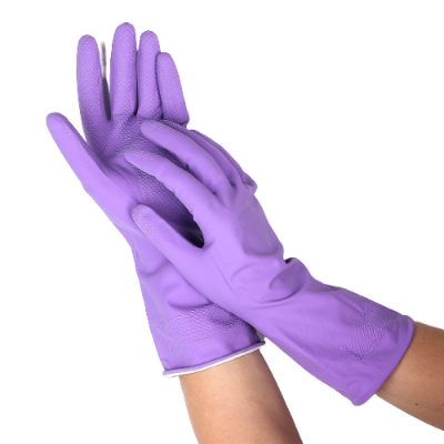 Перчатки латексные с х/б напылением ЛАВАНДА  L (1пара) от Торговой Компании "Зима" картинка Перчатки латексные с х/б напылением ЛАВАНДА  L (1пара) от Торговой Компании "Зима"