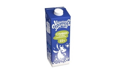 картинка Сливки "Молочная речка", ж.22%, 1 л, 1*12, стерил.ТВА ЧЗ от Торговой Компании "Зима"