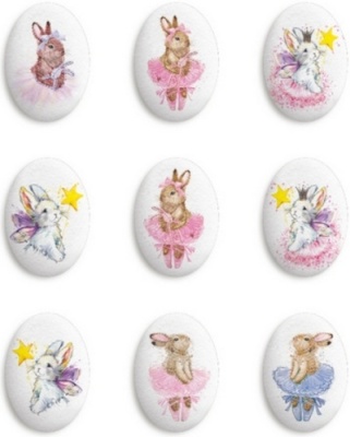 картинка Сахарные фигурки МЕДАЛЬОНЫ ЗАЙЧИКИ d35х25 мм (упаковка 63 шт) tp77879 от Торговой Компании "Зима"