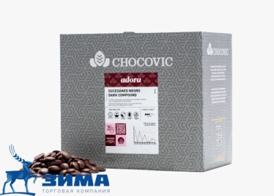 картинка Глазурь Chocovic тёмная Легкоплавкие диски 900CT/KG Adora уп 5 кг/шт ISD-Q1CHVC-94B от Торговой Компании "Зима"