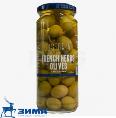 картинка Зеленые оливки 358 мл б/к Gustoria с/б (упаковка 12 шт) от Торговой Компании "Зима"