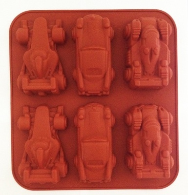 картинка Форма силиконовая, МАШИНКИ ГОНОЧНЫЕ 6 фигур d 125х65 h30 мм 29099 от Торговой Компании "Зима"