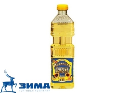 картинка Масло подсолнечное рафинированное "Янтарная семечка" фас. 1 л (уп 8 шт) от Торговой Компании "Зима"