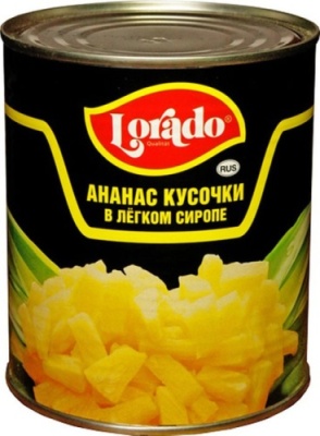 картинка АНАНАСЫ куски 3100 мл Lorado (упаковка 6 шт) от Торговой Компании "Зима"