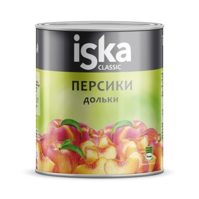 картинка ПЕРСИКИ в сиропе дольки 3100 мл ISKA (ж/банка 1 шт)  от Торговой Компании "Зима"