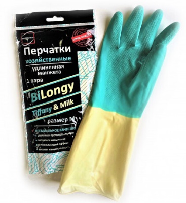 картинка Перчатки хоз. с напылением BiLongy/Tiffani & Milk М (1 пара/уп 12 пар)  от Торговой Компании "Зима"