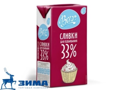 картинка Сливки "BRISE" 33% крем сливочный ультрапастеризованный (короб 12х1 л.) ЧЗ от Торговой Компании "Зима"