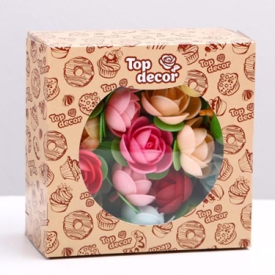 картинка Вафельные ПИОНЫ на трилистнике микс 35 шт ip12382 от Торговой Компании "Зима"