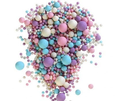 картинка ДРАЖЕ ЗЕРНОВОЕ взорванные зерна риса в цветной глазури (Роз,сирен,белоснеж) (уп1,5 кг)#086М от Торговой Компании "Зима"