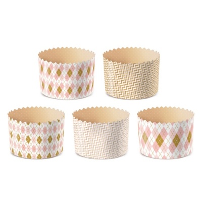 картинка Форма бумажная для кулича d90xh90 мм РОМБИКИ (125 шт) 9090cl95RMB от Торговой Компании "Зима"