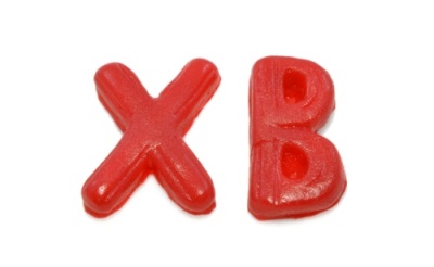 картинка Мармелад фигурный "ХВ"красные раздельные 10,5 гр.пара (упаковка 28 пар) от Торговой Компании "Зима"