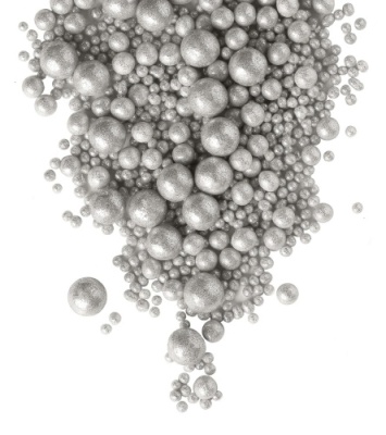 картинка ДРАЖЕ ЗЕРНОВОЕ взорванные зерна риса в цветной глазури БЛЕСК серебро (уп1,5 кг)# 703 от Торговой Компании "Зима"