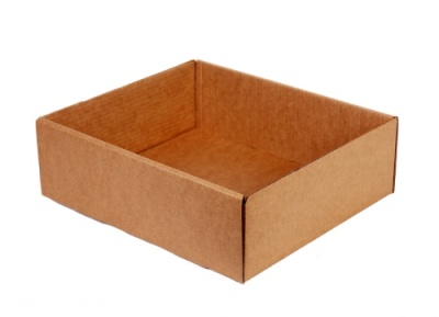 картинка Гофролоток 1027 (200х190х45) бурый (упаковка 100 шт) от Торговой Компании "Зима"