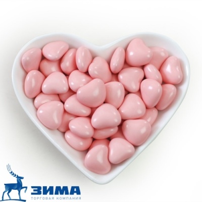 картинка Драже сахарное-розовые сердца мини с шок. (1 кг) AI17070 от Торговой Компании "Зима"