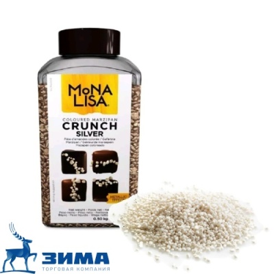 картинка Декор Mona Lisa Crunch Silver сахарные кусочки с миндалем (СЕРЕБРО) 0.5 кг/шт MAW-DE-19912E0-999 от Торговой Компании "Зима"