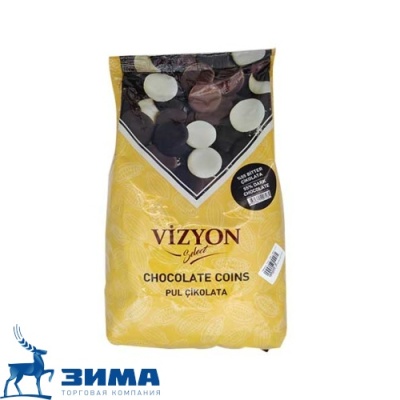 картинка Шоколад в монетах темный 55% "Визьен" (2,5 кг) от Торговой Компании "Зима"