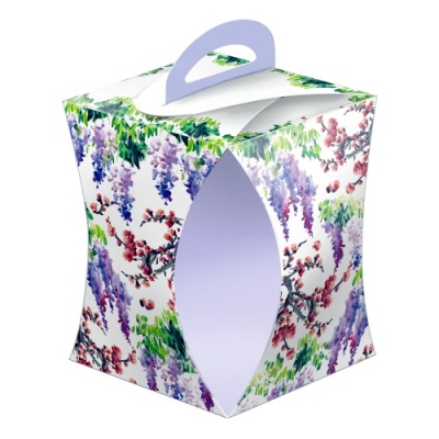 картинка Коробка для кулича d124 мм ПАВЛИНЫ (200 шт ) 71687 от Торговой Компании "Зима"