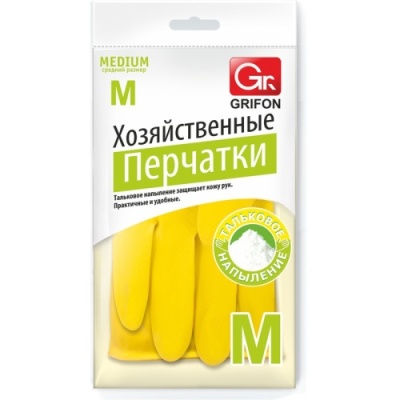 Перчатки резиновые с тальковым напылением М GRIFON (1 пара/уп 36 пар)  от Торговой Компании "Зима" картинка Перчатки резиновые с тальковым напылением М GRIFON (1 пара/уп 36 пар)  от Торговой Компании "Зима"